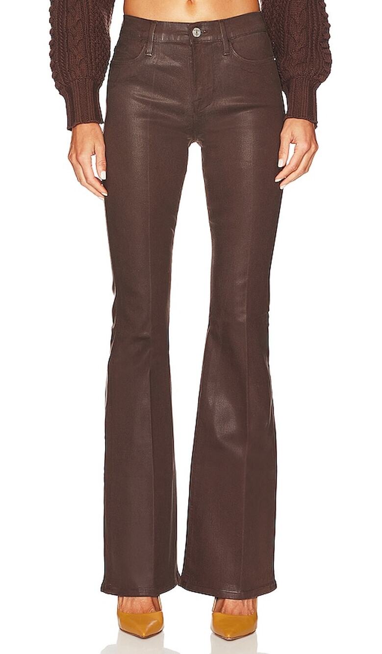 Frame Coated Brown Le High Flare Denim Jeans Size 31